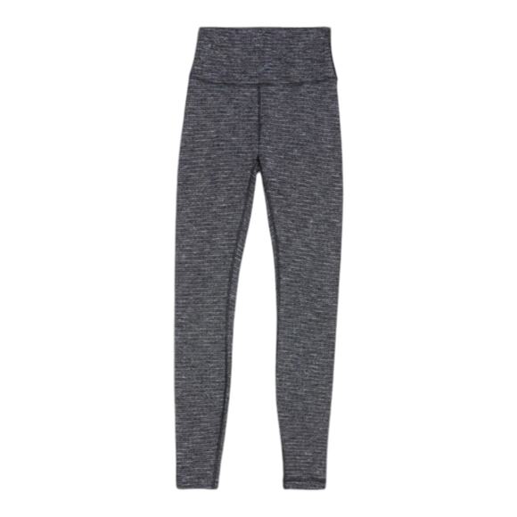 Lululemon Wunder Under Mid Rise Full Length Coco Pique Black Grey White Tights 4 - Picture 1 of 7
